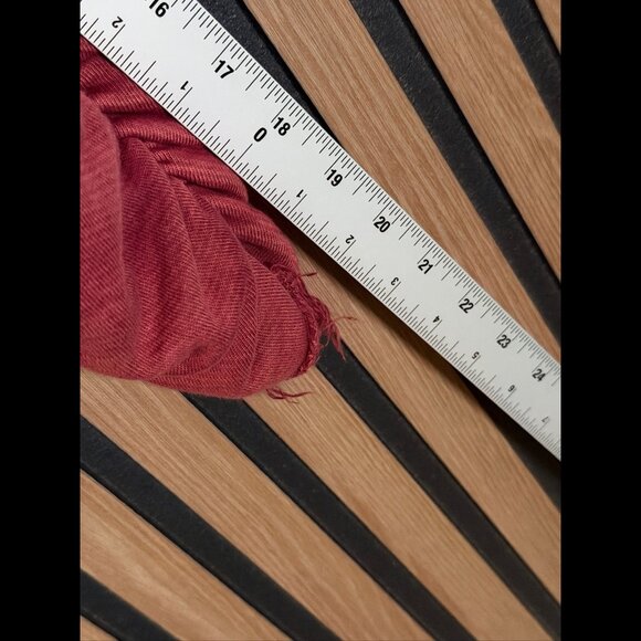 Free People Sweater Large Womens Red Playing in Plaid Pullover Frayed Drawstring - Picture 5 of 7